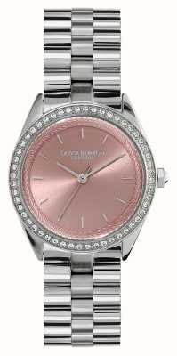 Olivia Burton Sportieve luxe met juwelen getooide (34 mm) roze wijzerplaat / roestvrijstalen armband 24000134