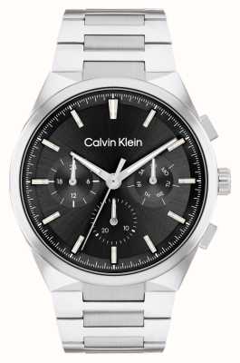 Calvin Klein Herenonderscheiding (44 mm) zwarte wijzerplaat / roestvrijstalen armband 25200459