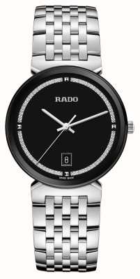 RADO Florence (38 mm) zwarte glitter wijzerplaat / roestvrijstalen armband R48912163