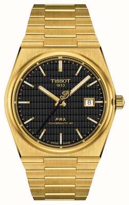 Tissot Prx powermatic 80 damian lillard speciale editie (40 mm) zwarte wijzerplaat / gouden roestvrijstalen armband T1374073305100