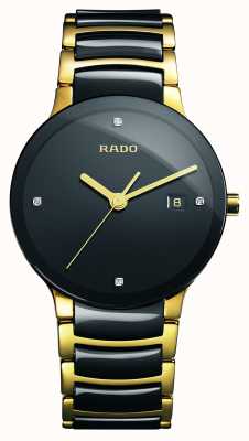 RADO Centrix diamanten hightech keramiek horloge met zwarte wijzerplaat R30929712