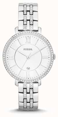 Fossil Jacqueline dames | zilveren wijzerplaat | kristallen set | roestvrijstalen armband ES3545