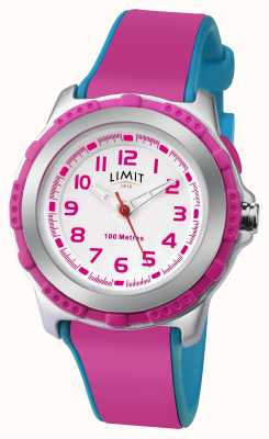 Limit Actieve roze harsband voor kinderen, witte wijzerplaat 5599