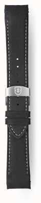 Elliot Brown Alleen 22 mm zwart mat lederen vouwband met witte stiksels STR-L15