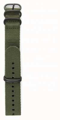 Elliot Brown Alleen 22 mm olijfkleurige ballistische nylon metalen hardwareband voor heren STR-N01