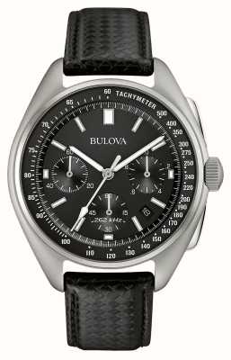 Bulova Lunar pilot chronograaf special edition (45mm) zwarte wijzerplaat / zwart leer + nato band 96B251