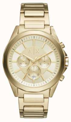 Armani Exchange Heren | gouden chronograaf wijzerplaat | goudkleurige armband AX2602