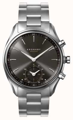 Kronaby 43mm sekel bluetooth zwarte wijzerplaat roestvrij staal a1000-0720 S0720/1