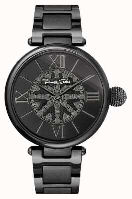 Thomas Sabo Dames karma zwart ip stalen horloge WA0307-202-203-38
