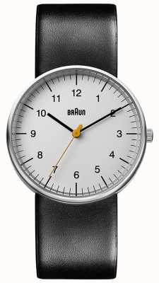 Braun Unisex zwart lederen horloge minimalistisch BN0021BKG