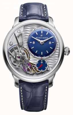 Maurice Lacroix Meesterwerk gravity 25e verjaardag blauwe lederen band MP6118-SS001-434-1
