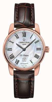 Certina | ds podium | dame automaat | bruin leer rose goud | C0010073611300