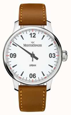 MeisterSinger Stedelijke witte wijzerplaat opaline zilver UR901