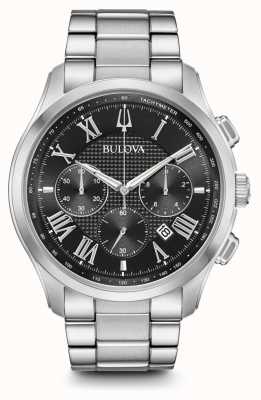 Bulova Heren | chronograaf | zwarte wijzerplaat | roestvrij staal 96B288