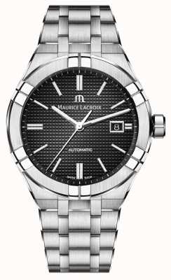 Maurice Lacroix Aikon automatisch horloge van roestvrij staal met zwarte wijzerplaat AI6008-SS002-330-1
