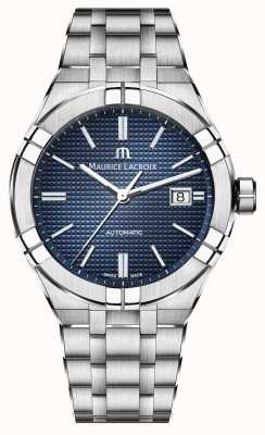 Maurice Lacroix Aikon automatisch 42 mm roestvrijstalen horloge met blauwe wijzerplaat AI6008-SS002-430-1