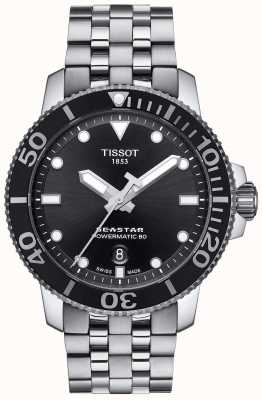 Tissot Seastar 1000 powermatic 80 heren zwarte wijzerplaat roestvrij staal T1204071105100