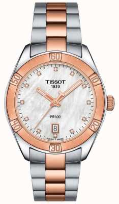 Tissot Dames pr100 sport chic tweekleurig armbandhorloge T1019102211600