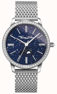 Thomas Sabo Dames glamour en soul maanfase horloge zilveren mesh armband WA0326-201-209-33