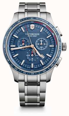 Victorinox Heren Alliance sport chronograaf stalen armband blauwe wijzerplaat 241817