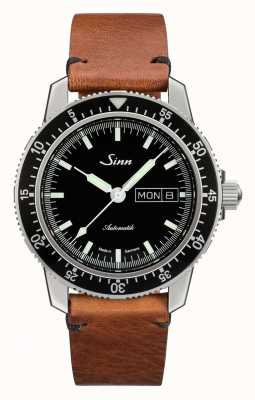 Sinn St sa i klassiek pilotenhorloge van rundleer, vintage leer 104.010-BL5020-5002-400A