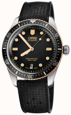 ORIS Divers vijfenzestig automatisch (40 mm) zwarte wijzerplaat / zwarte rubberen band 01 733 7707 4354-07 4 20 18