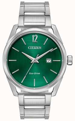 Citizen Heren eco-drive metalen armband groene wijzerplaat BM7410-51X