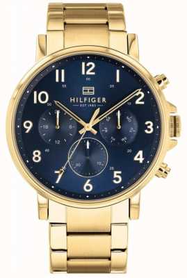 Tommy Hilfiger Daniël | gouden ip armband | blauwe wijzerplaat ex-display 1710384 EX-DISPLAY