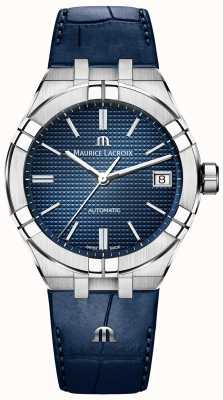 Maurice Lacroix Aikon automatische 39 mm blauwe wijzerplaat blauwe lederen band AI6007-SS001-430-1