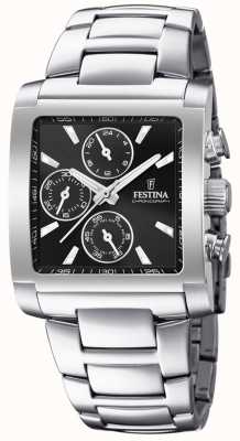 Festina | roestvrijstalen chronograaf voor heren | zwarte wijzerplaat | F20423/3