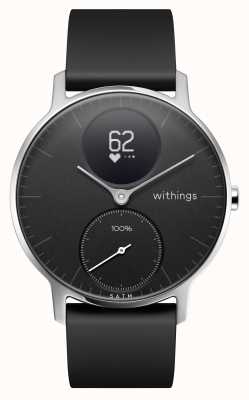 Withings Stalen hr 36 mm zwarte siliconen band HWA03B-36BLACK-ALL-INTER