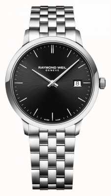 Raymond Weil | heren toccata roestvrijstalen armband | zwarte wijzerplaat | 5485-ST-20001