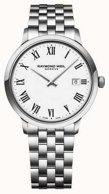 Raymond Weil | heren toccata roestvrijstalen armband | witte wijzerplaat | 5485-ST-00300