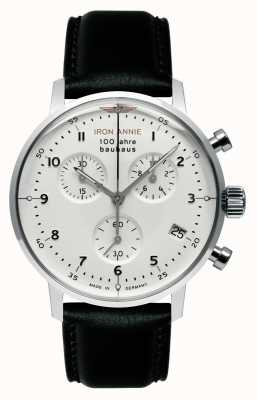 Iron Annie Bauhaus | chronometer | witte wijzerplaat | zwart leer 5096-1