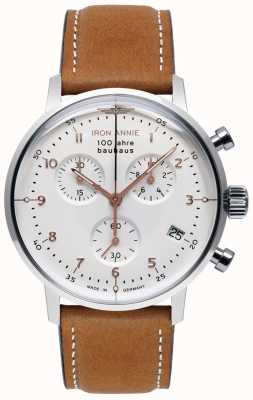 Iron Annie Bauhaus | chronometer | witte wijzerplaat | bruin leer 5096-4