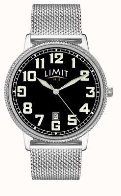 Limit | roestvrijstalen mesh-armband voor heren | zwarte wijzerplaat | 5748.01