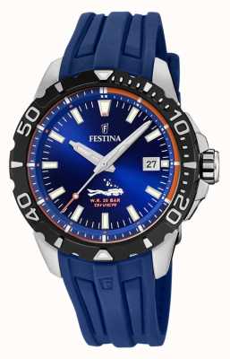 Festina | heren duikers | blauwe rubberen band | blauwe wijzerplaat | F20462/1