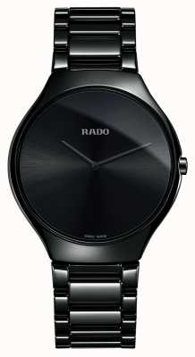 RADO Echt dunne hightech keramiek horloge met zwarte wijzerplaat R27741182