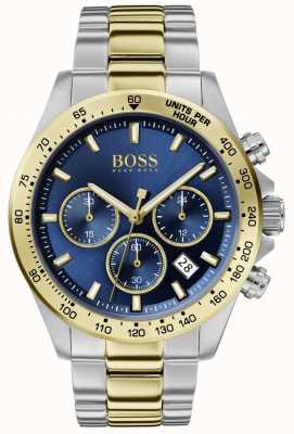 BOSS | heren hero sport lux | tweekleurige armband | blauwe wijzerplaat | 1513767
