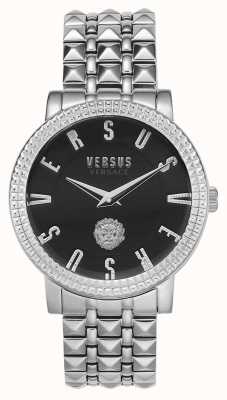 Versus Versace | dames pigalle | roestvrijstalen armband | zwarte wijzerplaat | VSPEU0419
