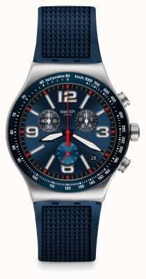 Swatch | nieuwe ironie chrono | blauw rasterhorloge | YVS454