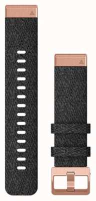 Garmin Alleen Quickfit 20 horlogebandje, gemêleerd zwart nylon met roségouden hardware 010-12874-00
