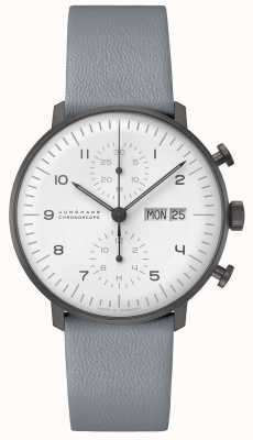 Junghans Max bill chronoscoop | 40 mm zwart-witte saffier (Engelse datum) ex-display 27/4008.03 - EX DISPLAY