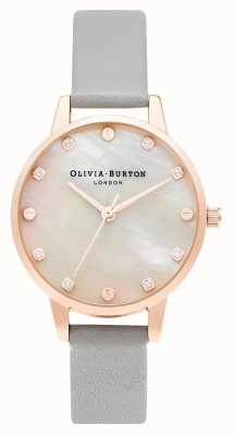 Olivia Burton ​midi-mopwijzerplaat met schroefdetail | grijs & roségoud | OB16SE12