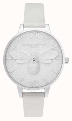 Olivia Burton ​glitter wijzerplaat | Pearl Bee Shimmer horloge | OB16FB20