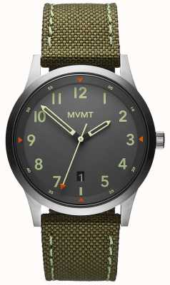 MVMT Heren | veld | groene canvas riem | grijze wijzerplaat 28000014-D