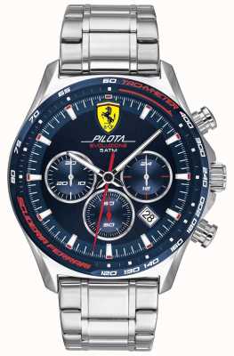 Scuderia Ferrari | pilota evo heren | roestvrijstalen armband | blauwe wijzerplaat 0830749