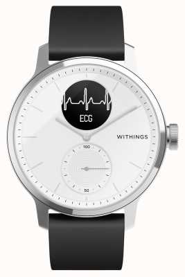 Withings Scanwatch - hybride smartwatch met ecg (42 mm) witte hybride wijzerplaat / zwarte siliconen HWA09-MODEL 3-ALL-INT
