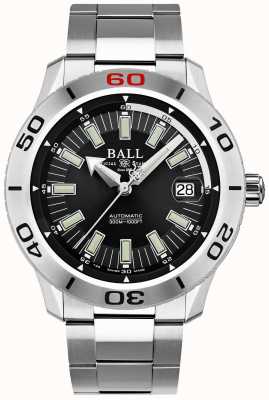Ball Watch Company Brandweerman zwart necc | roestvrijstalen armband | zwarte wijzerplaat DM3090A-S3J-BK