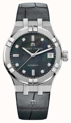 Maurice Lacroix Aikon automaat (35mm) zwarte parelmoer wijzerplaat / donkergrijs leer AI6006-SS001-370-1